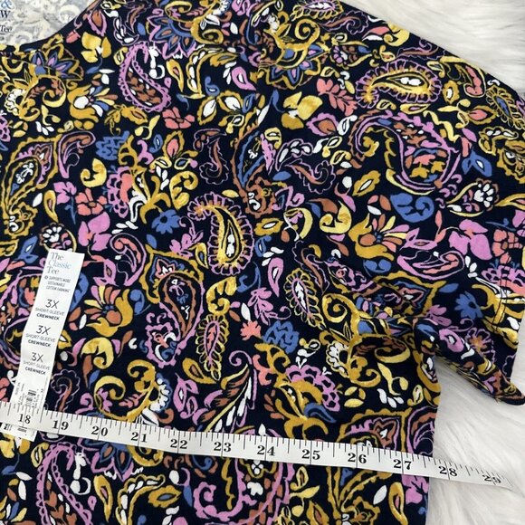 Croft and Barrow NWT womens The Classic Tee 3X short sleeve crew damask - Picture 9 of 12